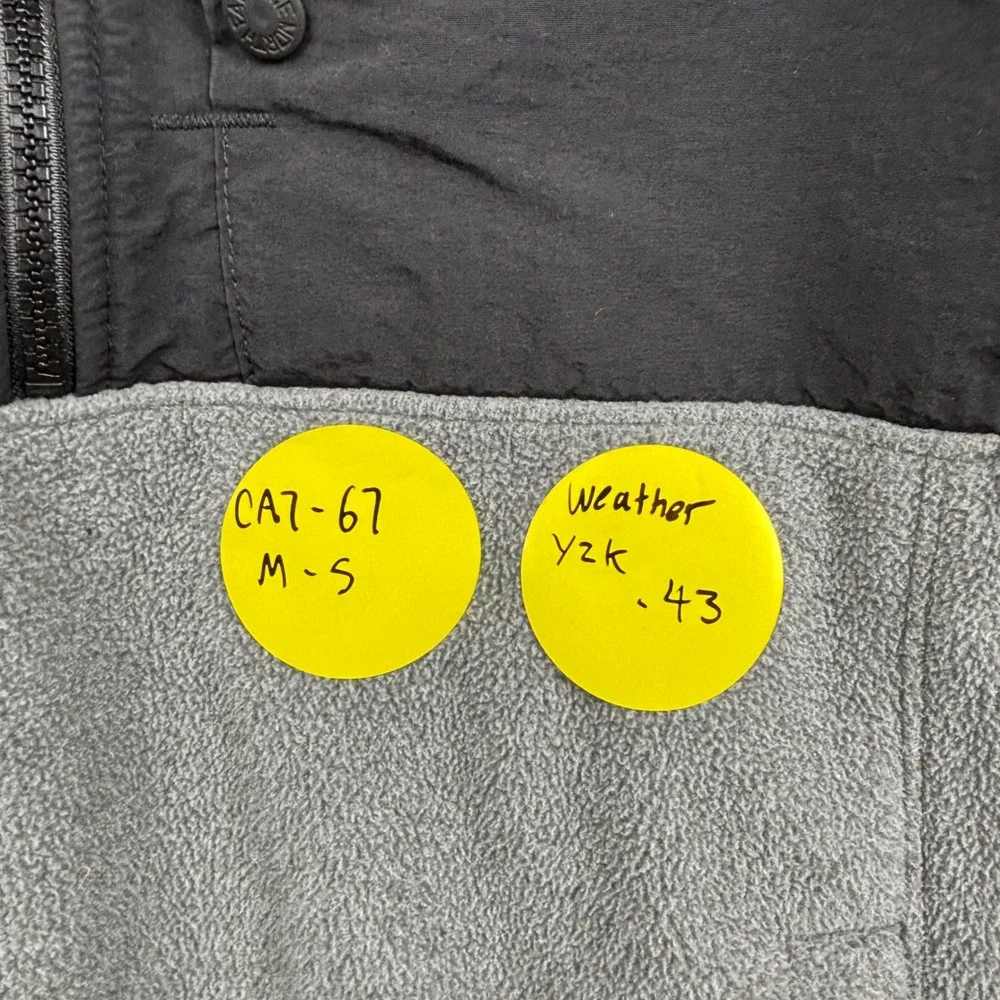 The North Face Mens Grey Black Quarter Zip Fleece Pullover Jacket Small